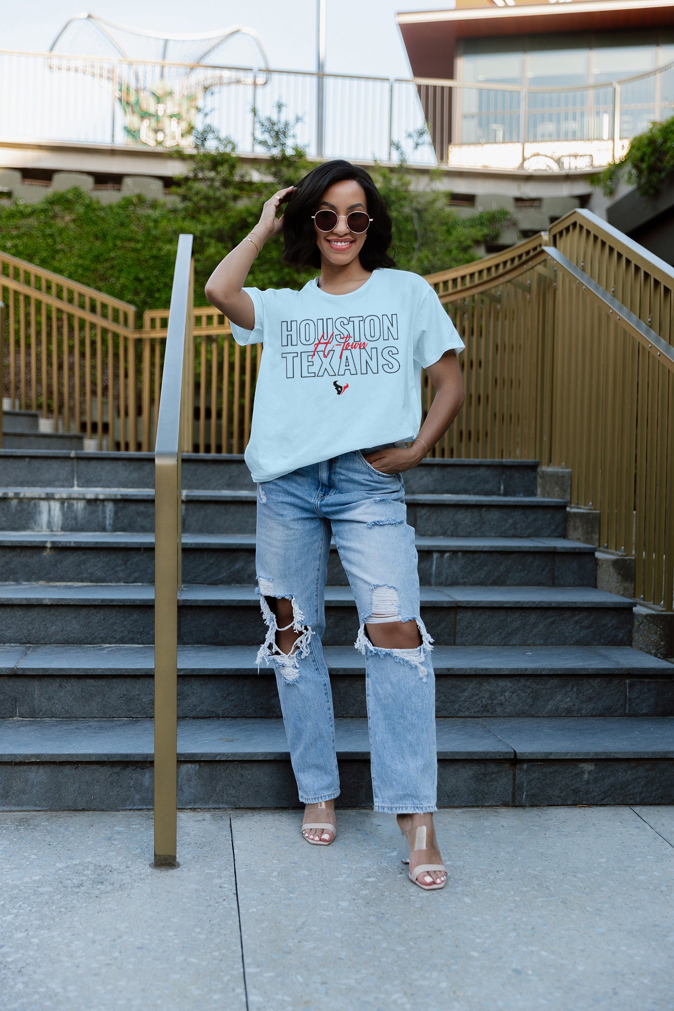 HOUSTON TEXANS NO LIMITS SHORT SLEEVE FLOWY TEE