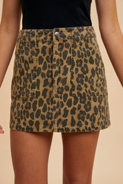 ALL IN LEOPARD CARGO MINI SKIRT
