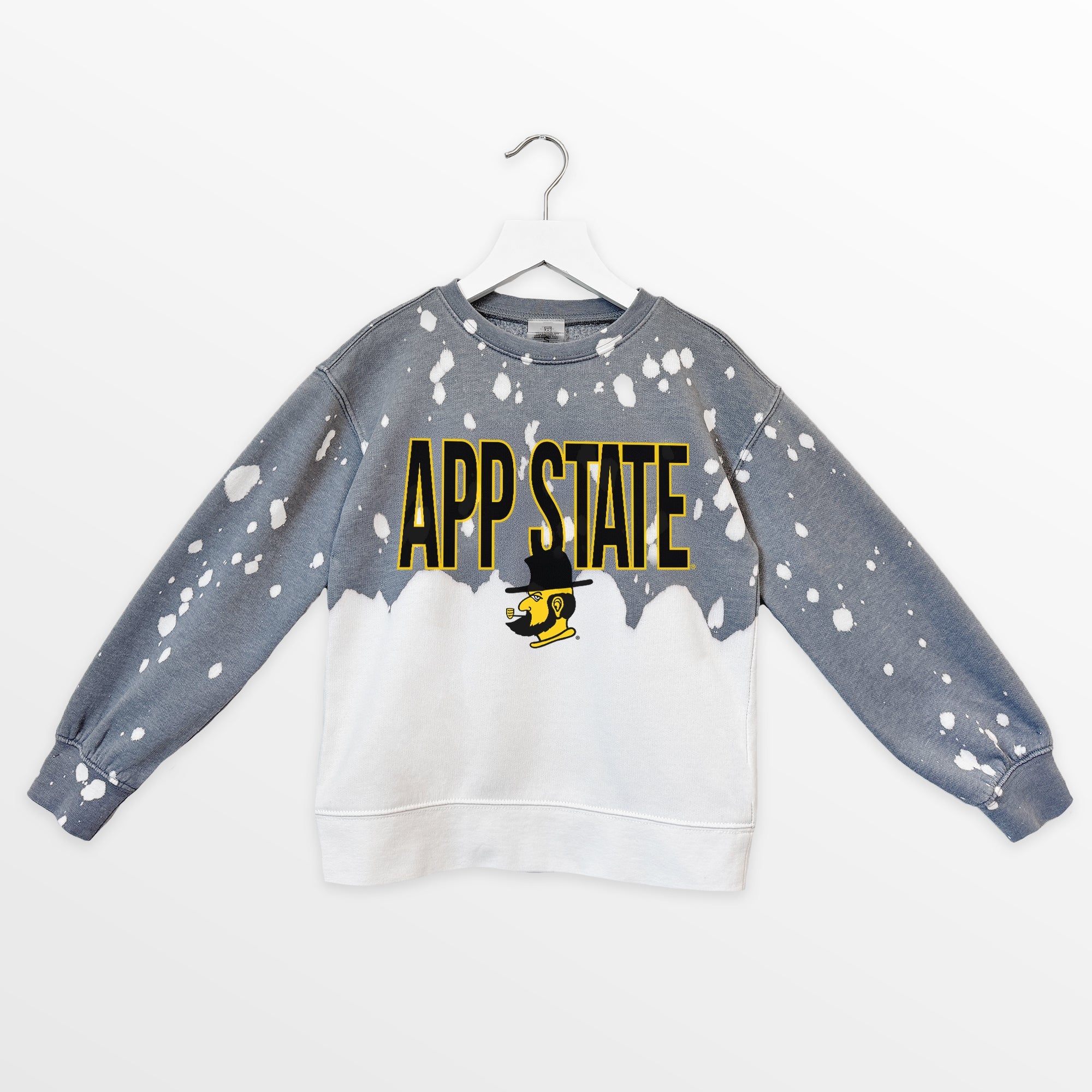 APPALACHIAN STATE MOUNTAINEERS CASUAL FAN KIDS FADED WASH CREWNECK PULLOVER