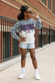 ARIZONA WILDCATS CASUAL FAN KIDS FADED WASH CREWNECK PULLOVER