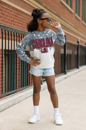 SOUTH CAROLINA GAMECOCKS CASUAL FAN KIDS FADED WASH CREWNECK PULLOVER