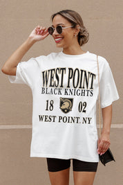 Ivory Army Black Knights Unity Oversized Tee - Close-Up Graphic Detail, West Point Black Knights 1802 | Gameday Couture - SOHO