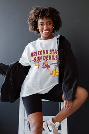 ARIZONA STATE SUN DEVILS IN THE LEAD OVERSIZED CREWNECK TEE - On Model Front View | Gameday Couture - SOHO