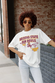 ARIZONA STATE SUN DEVILS IN THE LEAD OVERSIZED CREWNECK TEE - Styled Look with Jeans | Gameday Couture - SOHO