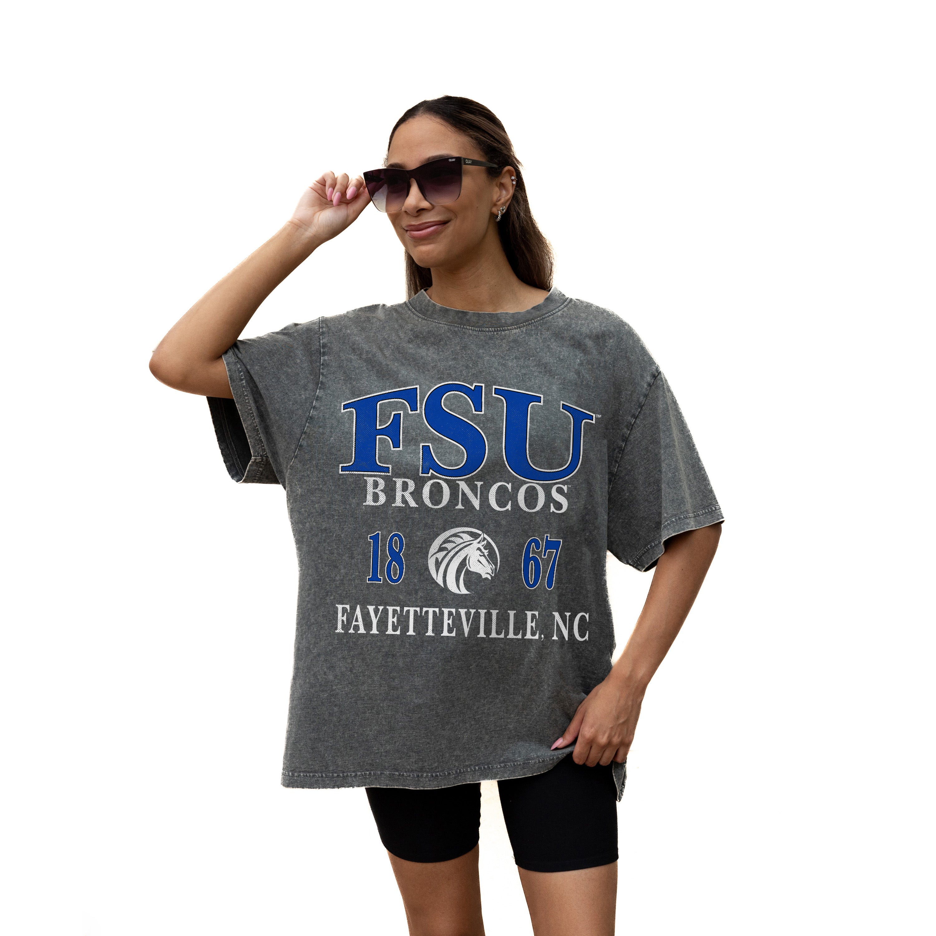 FAYETTEVILLE STATE BRONCOS Throwback Oversized Tee