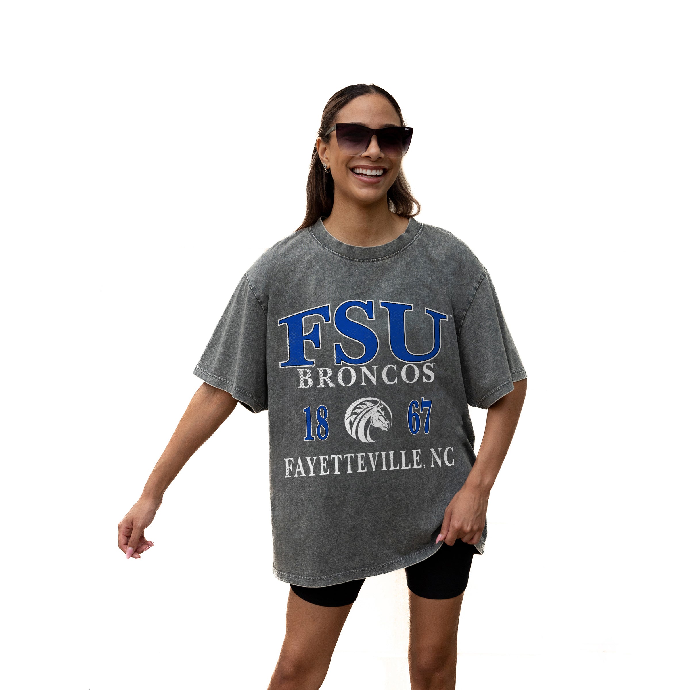 FAYETTEVILLE STATE BRONCOS Throwback Oversized Tee