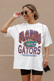 FLORIDA GATORS SHAKEDOWN OVERSIZED CREWNECK TEE - On Model Front View | Gameday Couture - SOHO