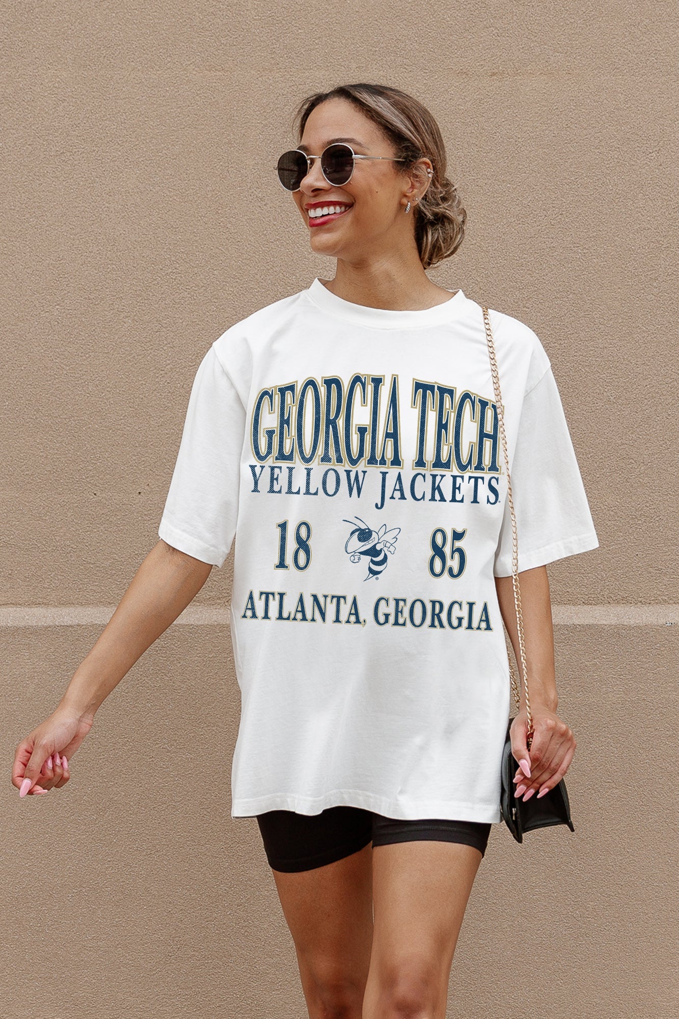 Georgia Tech Yellow Jackets Unity Oversized Tee - Side View Styled Look | Gameday Couture - SOHO