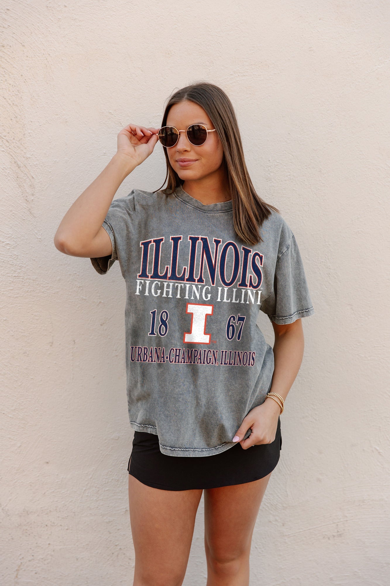 ILLINOIS FIGHTING ILLINI DYNASTY OVERSIZED CREWNECK TEE