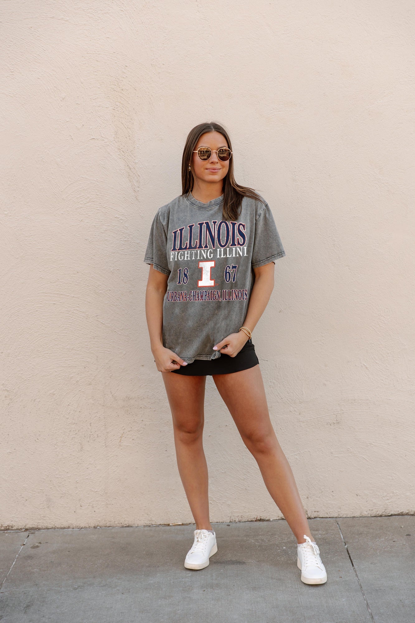 ILLINOIS FIGHTING ILLINI DYNASTY OVERSIZED CREWNECK TEE