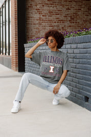 ILLINOIS FIGHTING ILLINI DYNASTY OVERSIZED CREWNECK TEE