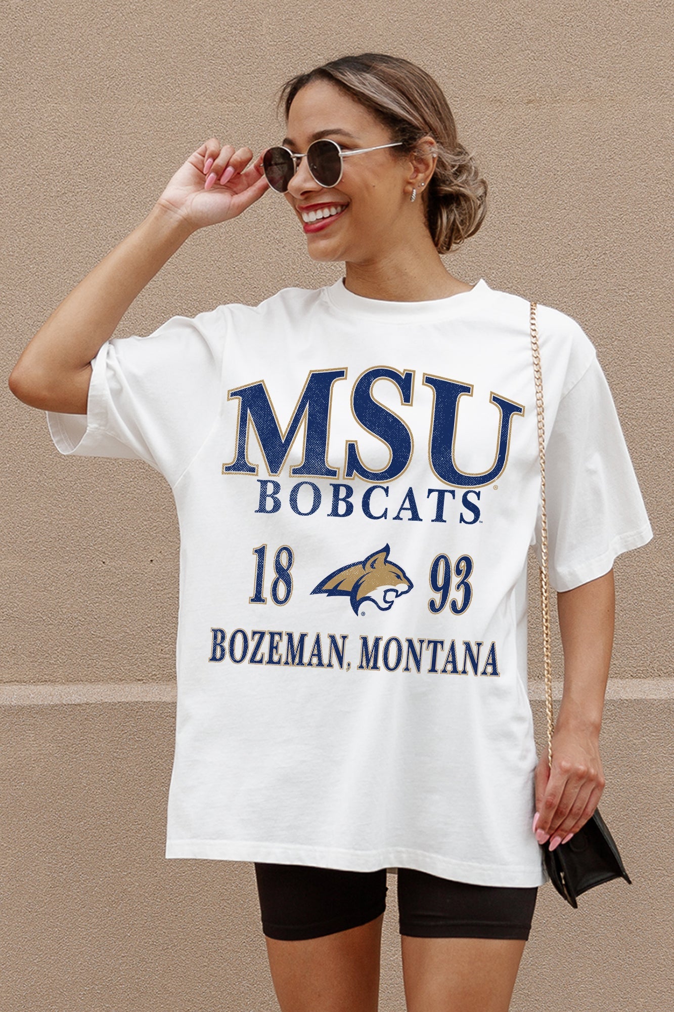 MONTANA STATE BOBCATS UNITY OVERSIZED CREWNECK TEE - Front Close-Up | Gameday Couture - SOHO