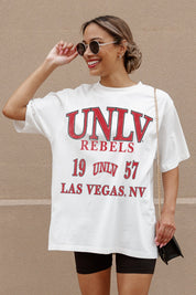 Ivory UNLV Rebels Unity Oversized Tee - Graphic Detail Close-Up, Trendy Gameday Shirt | Gameday Couture - SOHO