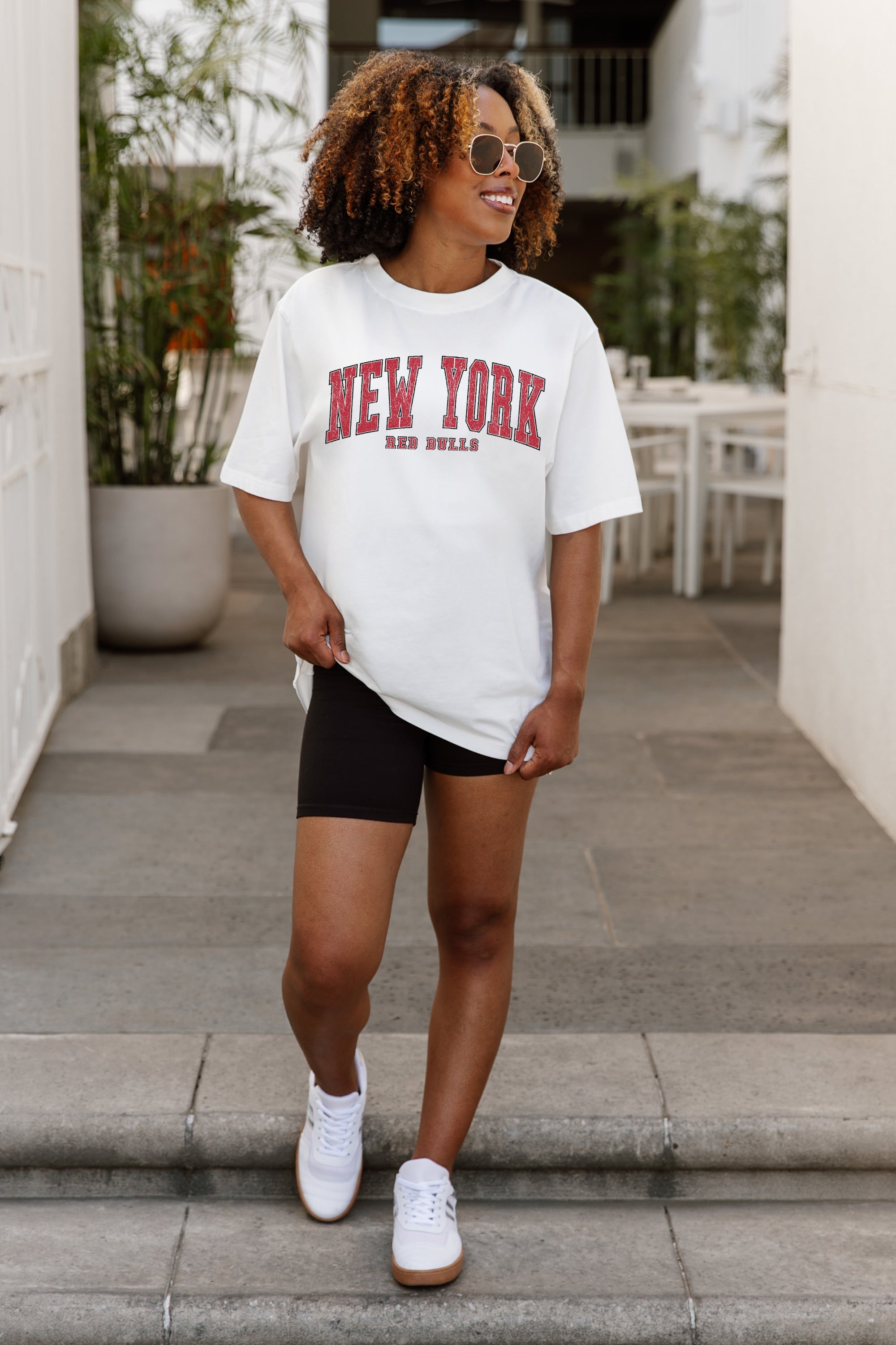 NEW YORK RED BULLS GOAL LINE OVERSIZED CREWNECK TEE