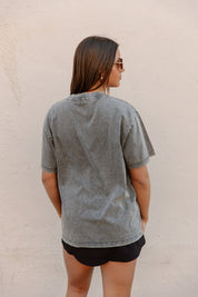Grey Oklahoma Sooners Dynasty Oversized Crewneck Tee - Back View On Model | Gameday Couture - SOHO