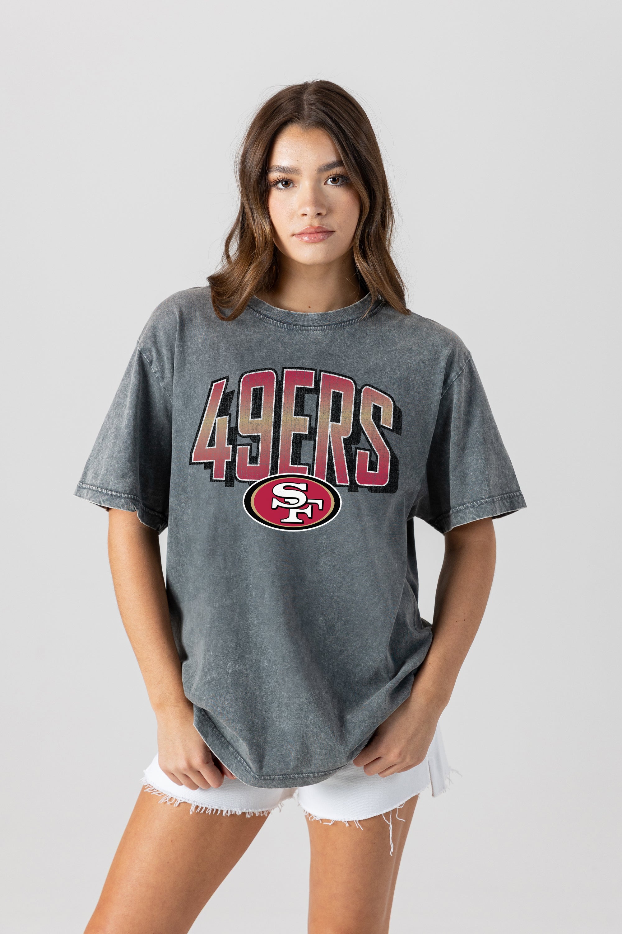 SAN FRANCISCO 49ERS PEAK PERFORMANCE OVERSIZED CREWNECK TEE