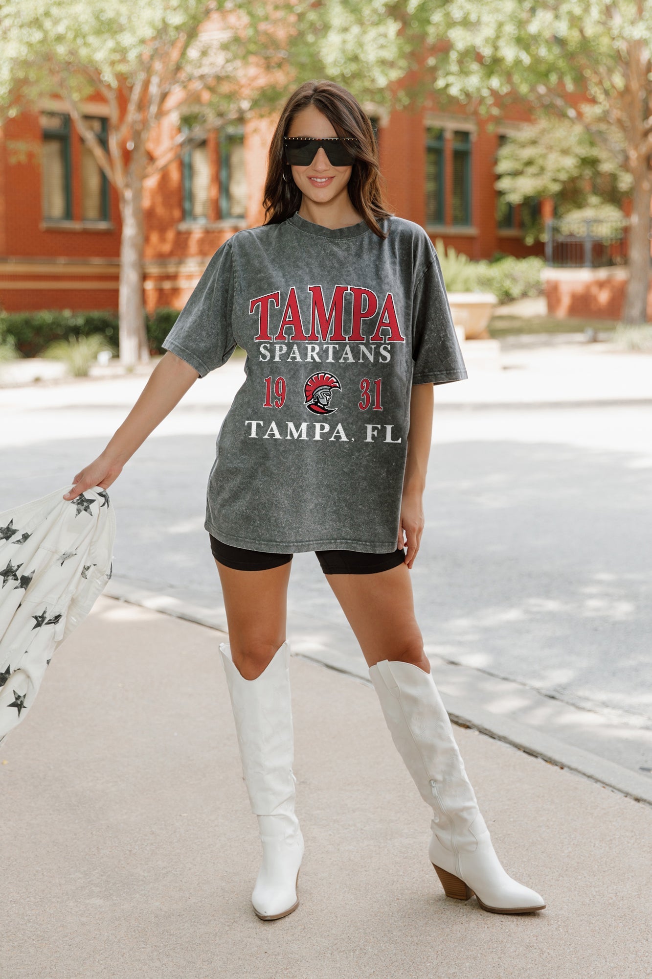 TAMPA SPARTANS THROWBACK OVERSIZED CREWNECK TEE