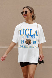 White UCLA BRUINS Unity Oversized Tee - Front View Lifestyle | Gameday Couture - SOHO