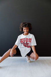UTAH UTES IN THE LEAD OVERSIZED CREWNECK TEE
