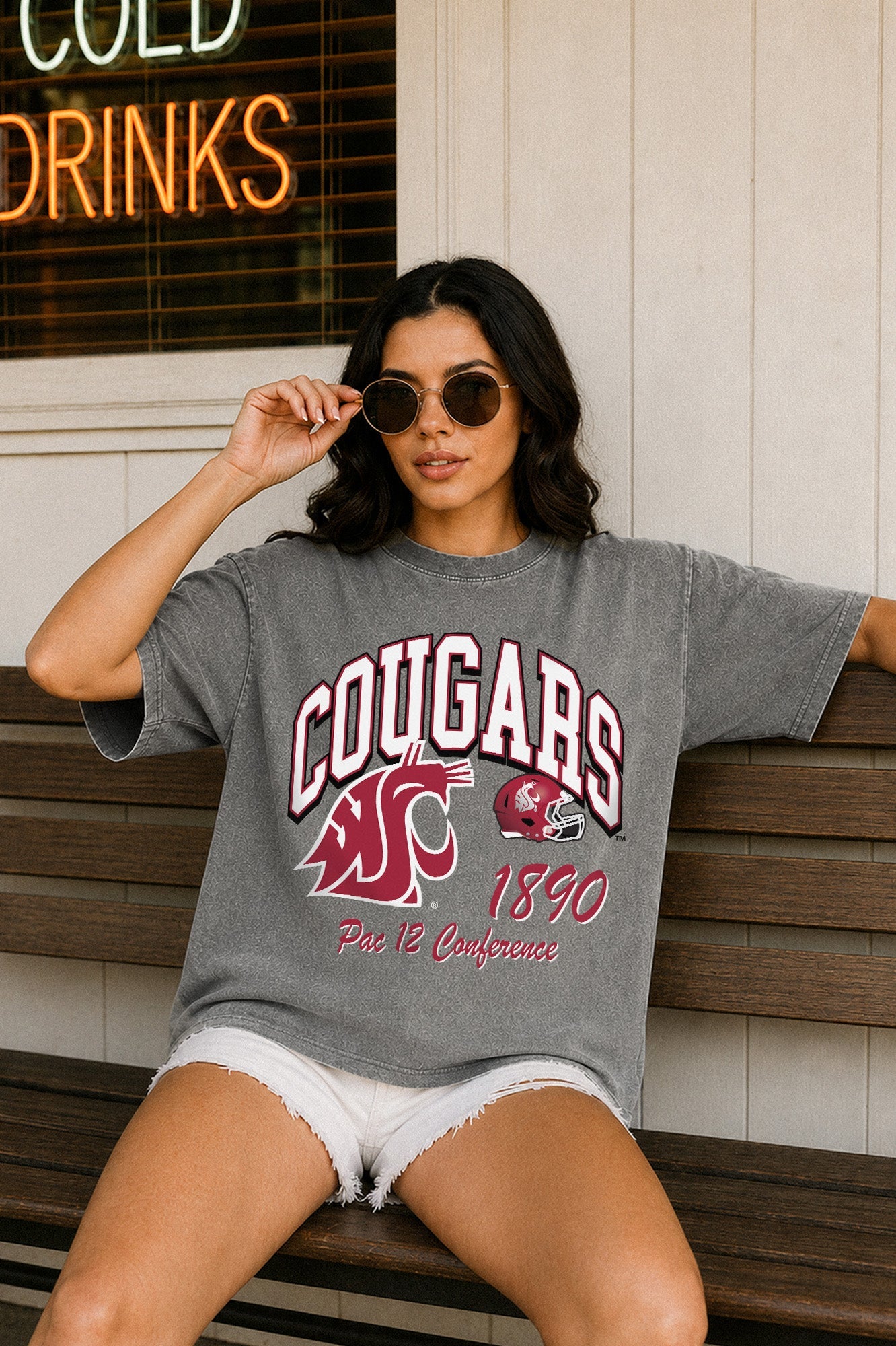 WASHINGTON STATE COUGARS CLASSIC MOTION WASHED RELAXED FIT TEE