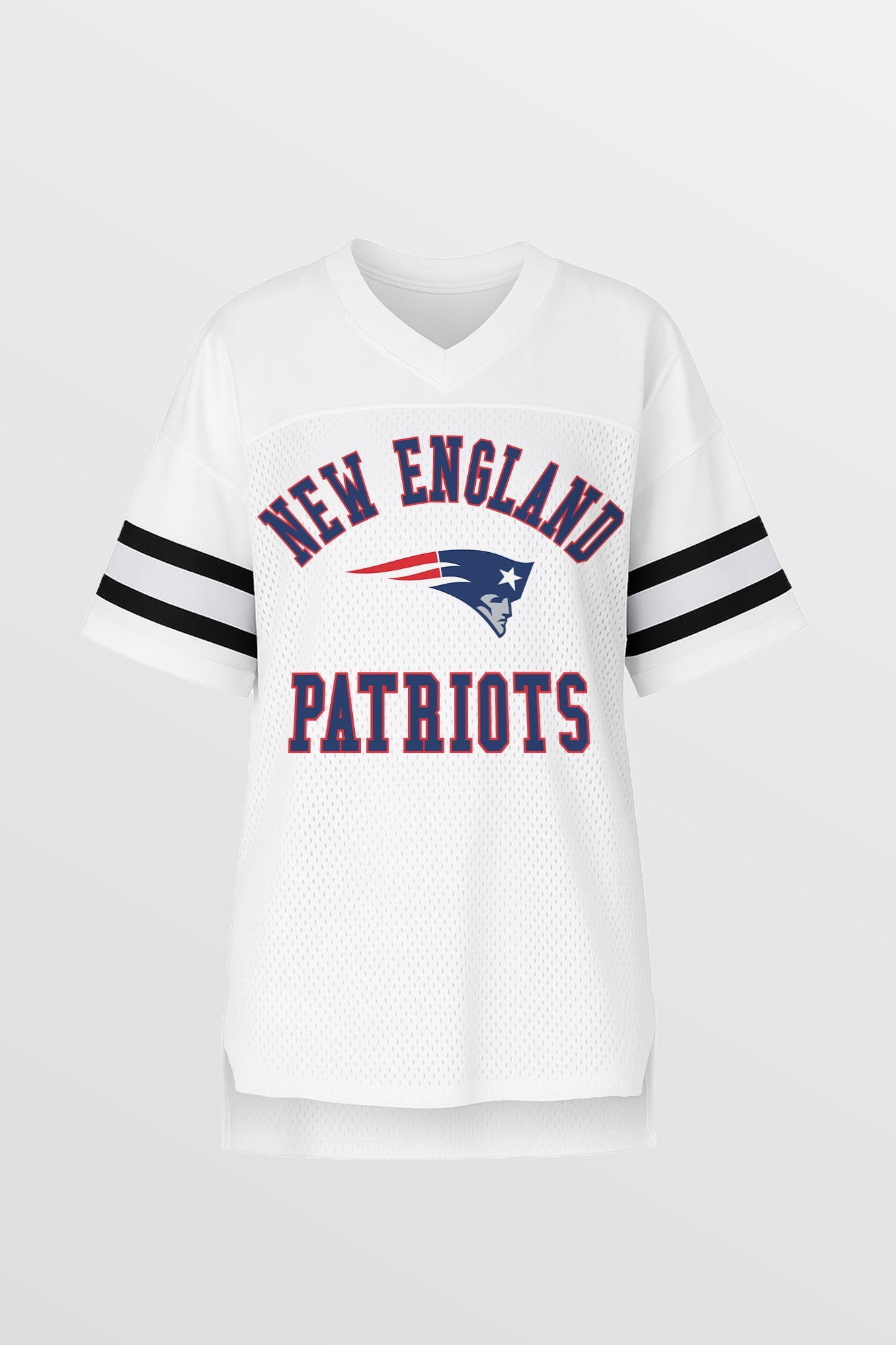 NEW ENGLAND PATRIOTS NEXT DOWN ICONIC OVERSIZED FASHION JERSEY BY RANDI MAHOMES