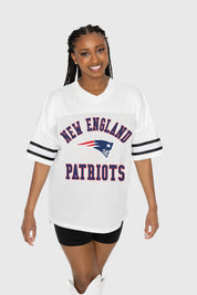 NEW ENGLAND PATRIOTS NEXT DOWN ICONIC OVERSIZED FASHION JERSEY BY RANDI MAHOMES