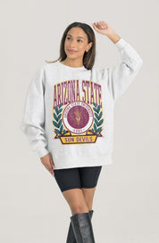 ARIZONA STATE SUN DEVILS HERITAGE PREMIUM FLEECE DROP SHOULDER CREWNECK PULLOVER