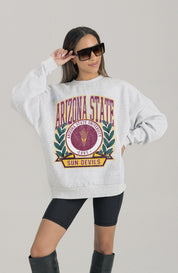 ARIZONA STATE SUN DEVILS HERITAGE PREMIUM FLEECE DROP SHOULDER CREWNECK PULLOVER