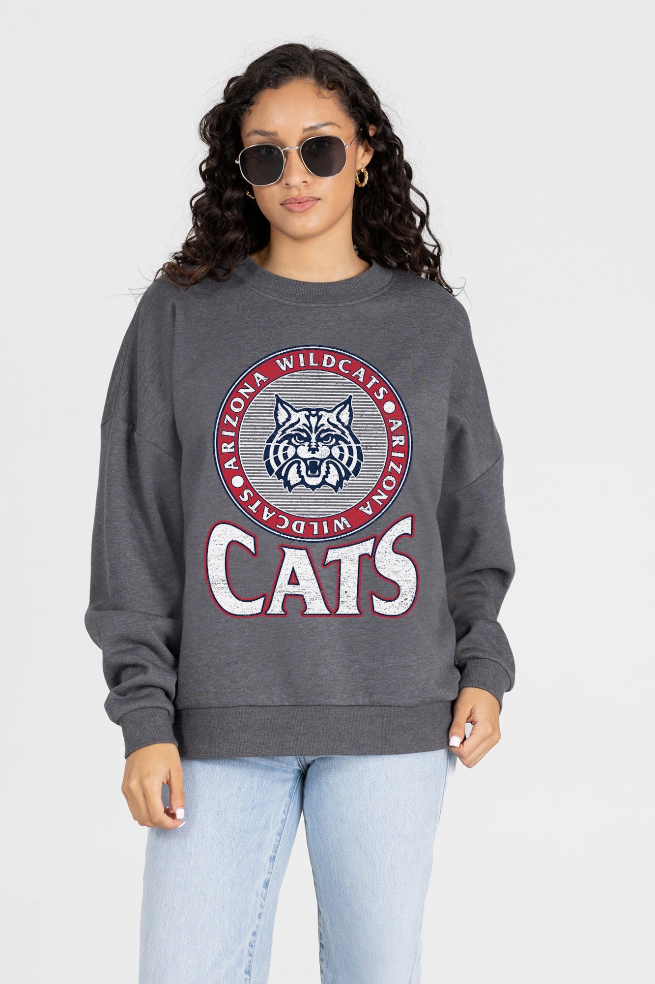 ARIZONA WILDCATS SATURDAY SEAL PREMIUM FLEECE DROP SHOULDER CREWNECK PULLOVER