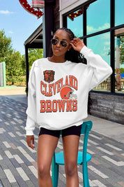 CLEVELAND BROWNS HARD EARNED PREMIUM FLEECE CREWNECK PULLOVER