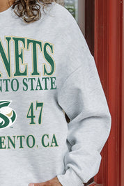 SACRAMENTO STATE HORNETS ALLEGIANCE PREMIUM FLEECE DROP SHOULDER CREWNECK PULLOVER