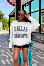 DALLAS COWBOYS FADED FORMATION PREMIUM FLEECE CREWNECK PULLOVER
