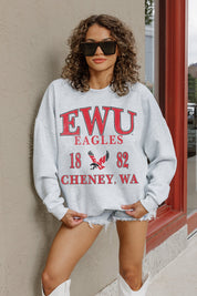 EASTERN WASHINGTON UNIVERSITY EAGLES ALLEGIANCE PREMIUM FLEECE DROP SHOULDER CREWNECK PULLOVER