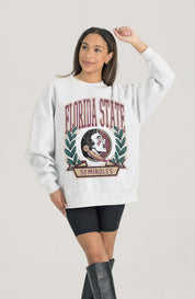 FLORIDA STATE SEMINOLES HERITAGE PREMIUM FLEECE DROP SHOULDER CREWNECK PULLOVER