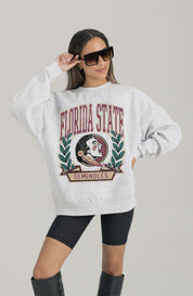 FLORIDA STATE SEMINOLES HERITAGE PREMIUM FLEECE DROP SHOULDER CREWNECK PULLOVER