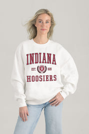 INDIANA HOOSIERS TIMELESS TRIUMPH PREMIUM FLEECE DROP SHOULDER CREWNECK PULLOVER