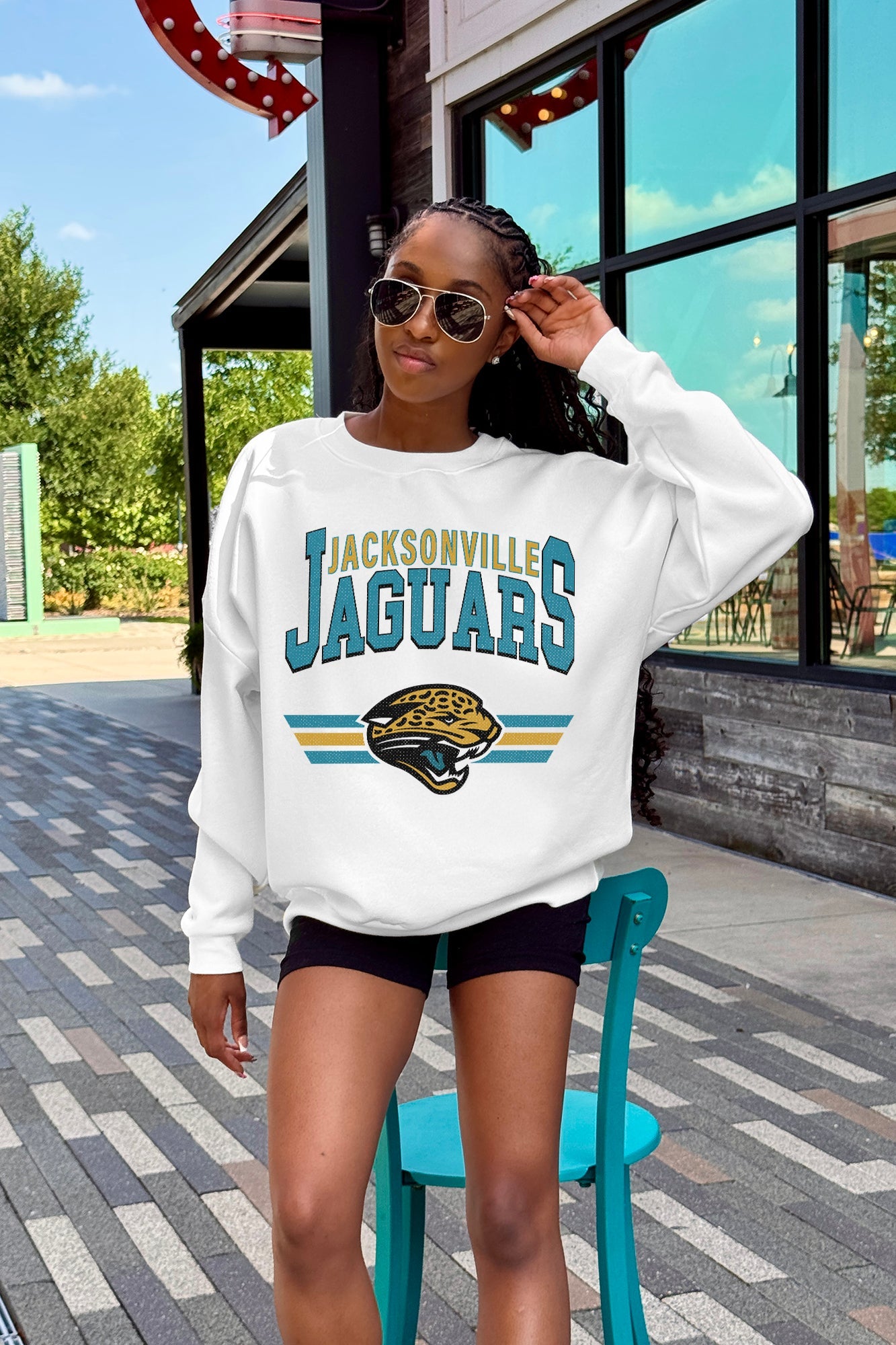 JACKSONVILLE JAGUARS SWIFT STRIKE PREMIUM FLEECE CREWNECK PULLOVER