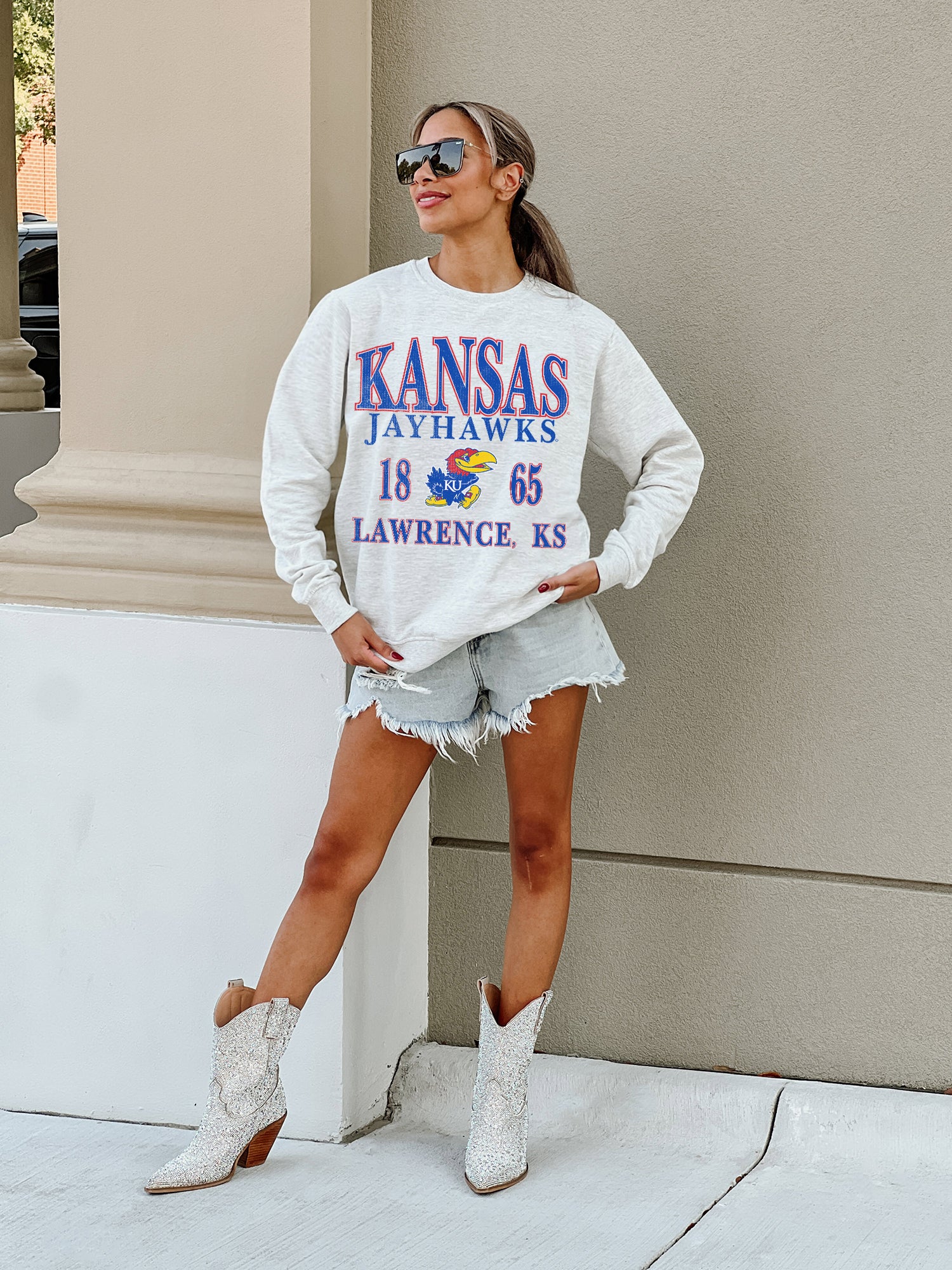 KANSAS JAYHAWKS Allegiance Fleece Drop-Shoulder Pullover