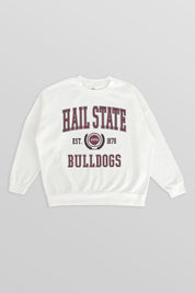 MISSISSIPPI STATE BULLDOGS TIMELESS TRIUMPH PREMIUM FLEECE DROP SHOULDER CREWNECK PULLOVER