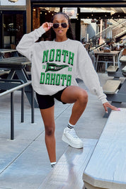 NORTH DAKOTA FIGHTING HAWKS PENNANT PRIDE PREMIUM FLEECE DROP SHOULDER CREWNECK PULLOVER
