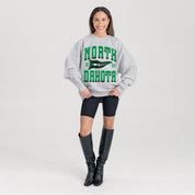NORTH DAKOTA FIGHTING HAWKS PENNANT PRIDE PREMIUM FLEECE DROP SHOULDER CREWNECK PULLOVER