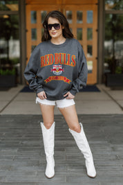 NEW YORK RED BULLS SEAL THE DEAL PREMIUM FLEECE DROP SHOULDER CREWNECK PULLOVER
