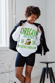 Oregon Ducks Allegiance Premium Fleece Drop Shoulder Crewneck Pullover - Casual Style | Gameday Couture - SOHO