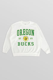 OREGON DUCKS TIMELESS TRIUMPH PREMIUM FLEECE DROP SHOULDER CREWNECK PULLOVER