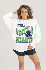 SEATTLE SEAHAWKS HARD EARNED PREMIUM FLEECE CREWNECK PULLOVER