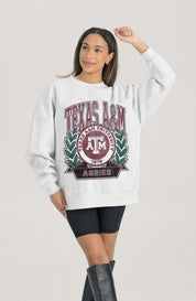 TEXAS A&M AGGIES HERITAGE PREMIUM FLEECE DROP SHOULDER CREWNECK PULLOVER
