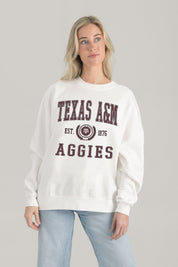 TEXAS A&M AGGIES TIMELESS TRIUMPH PREMIUM FLEECE DROP SHOULDER CREWNECK PULLOVER