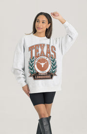 TEXAS LONGHORNS HERITAGE PREMIUM FLEECE DROP SHOULDER CREWNECK PULLOVER