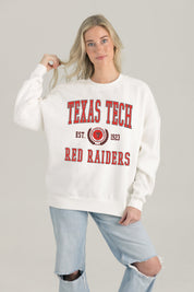 TEXAS TECH RED RAIDERS TIMELESS TRIUMPH PREMIUM FLEECE DROP SHOULDER CREWNECK PULLOVER