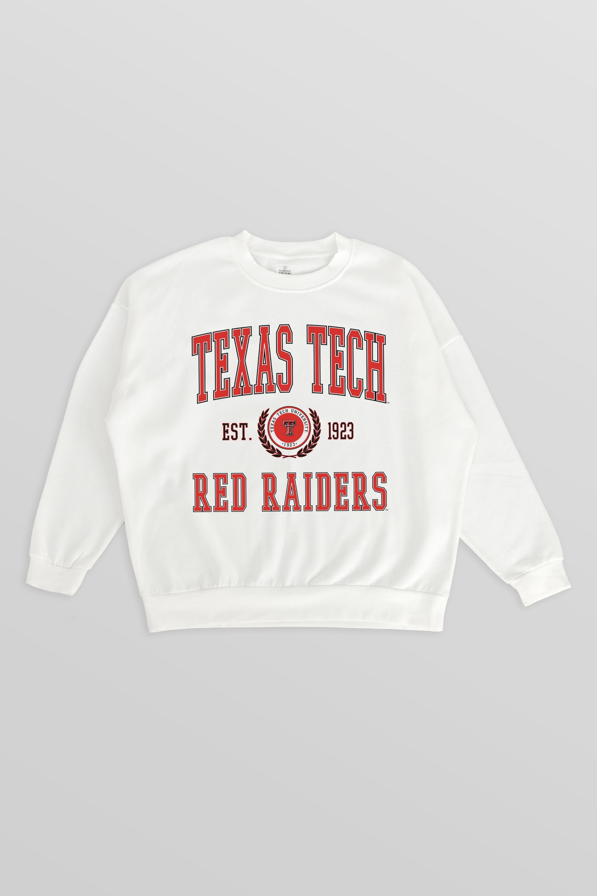 TEXAS TECH RED RAIDERS TIMELESS TRIUMPH PREMIUM FLEECE DROP SHOULDER CREWNECK PULLOVER